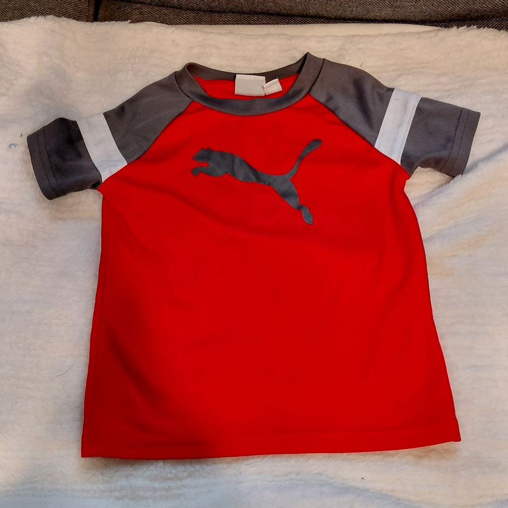 Baby PUMA Red & Grey Short Sleeve Tee 18 Months - Picture 2 of 3